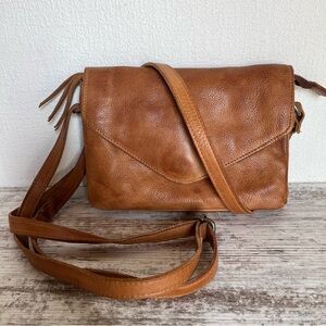 Latico Leathers Harbor Crossbody Bag – Cognac Brown Genuine Leather